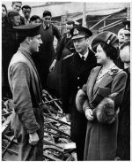 King George VI and Queen Elizabeth visiting bombed areas of London 