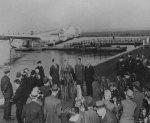 PM Menzies arrives on a flying boat from Lisbon at La Guardia Marine Terminal, New York