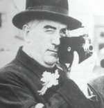 Prime Minister Menzies taking home movies in wartime England