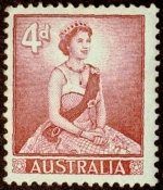 Australian stamp commemorating the coronation of Queen Elizabeth II