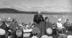 Prime Minister Sir Robert Menzies officially opens Lake Burley Griffin, Canberra